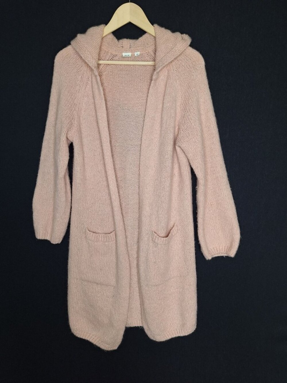 💙 GAP Hooded Open Front Cardigan Sweater Size S/M Oversized Blush Pink Chunky K